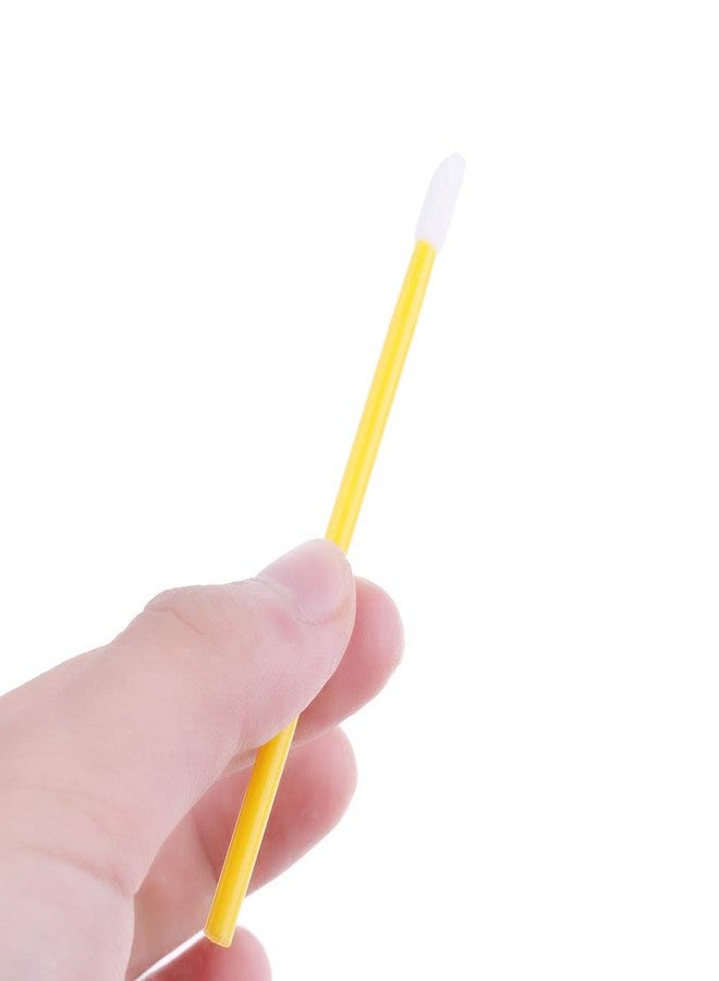 AKOAK 50 Pcs Disposable Lipstick Brush, Lip Gloss Stick, Applicator, Portable Eyeshadow Lip Gloss Brush Cosmetic Tool (yellow) - Image 2