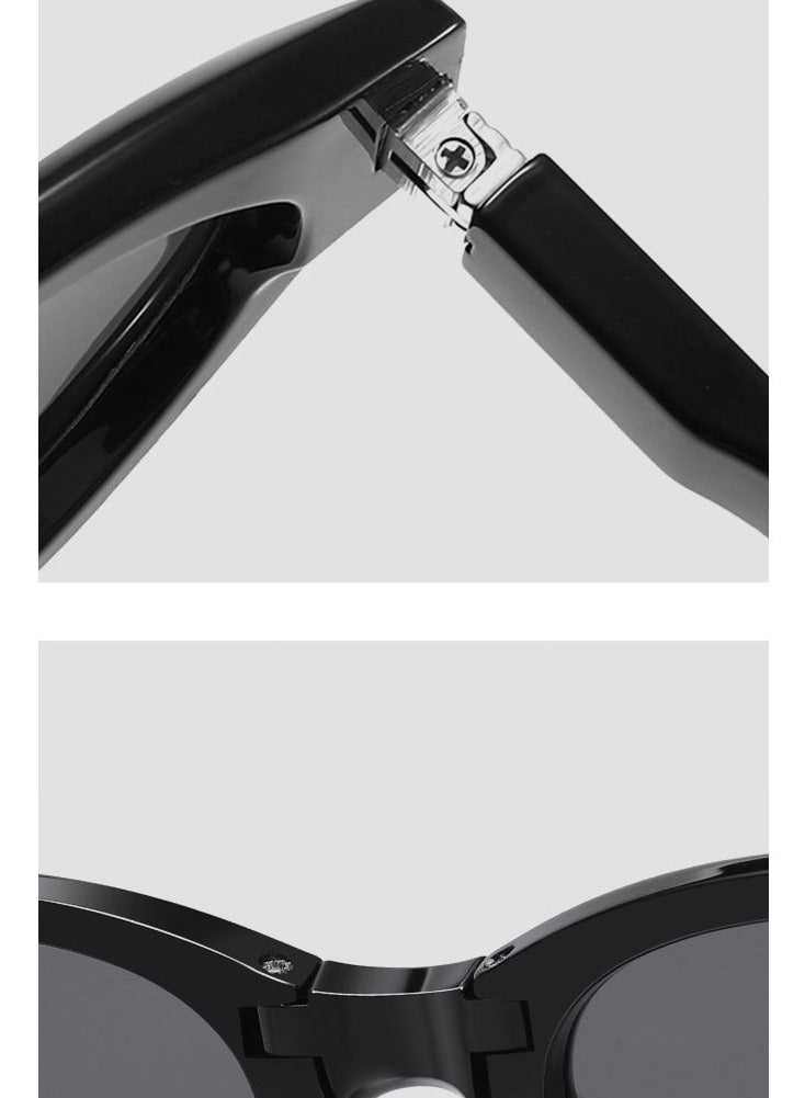 2025 Fashion Sunscreen and UV Protection Sunglasses, Foldable, Women's Sunglasses with Cat Eye Design, Fashion Small Frame Sunshade, Black - Image 2