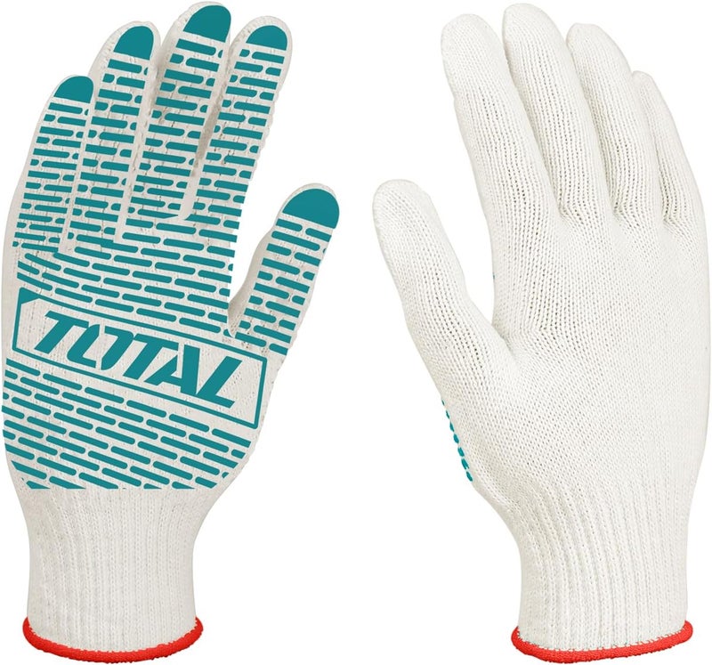 Total Knitted Work Gloves with PVC Dots - Image 1