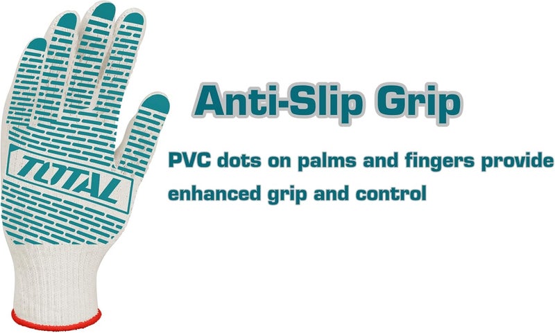 Total Knitted Work Gloves with PVC Dots - Image 3