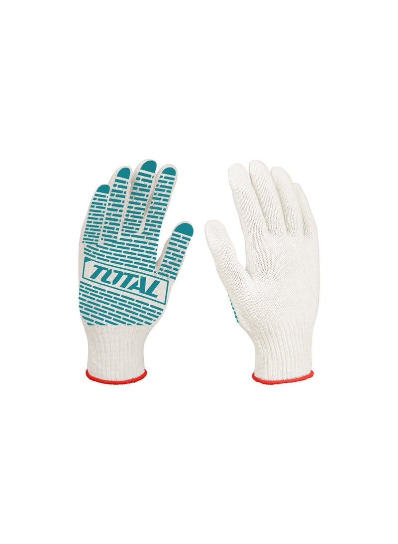 TOTAL Total Knitted Work Gloves with PVC Dots - Durable, Anti-Slip Grip Gloves for Industrial and General Use - Image 1