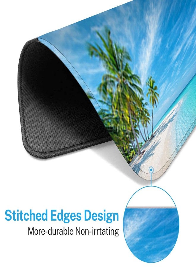 Semtomn Ocean Tropical Beach Square Mouse Pad 9.5" x 7.9", Sea Blue Summer for Notebooks Desktop Computers Office Supplies with Non-Slip Rubber Base Mouse Pad for Gaming, Working, Studying - Image 4