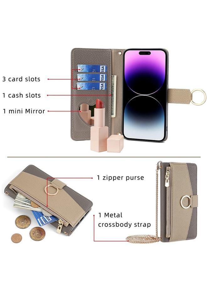 جراب هاتف Realme C33 4G Crossbody مصنوع من الجلد بنسيج الليتشي - Image 2