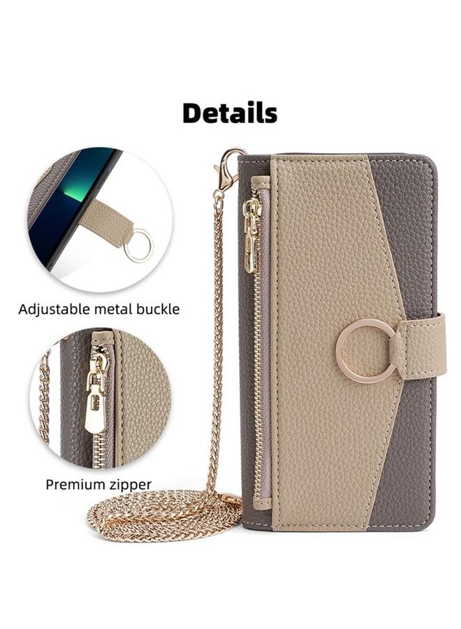 جراب هاتف Realme C33 4G Crossbody مصنوع من الجلد بنسيج الليتشي - Image 1