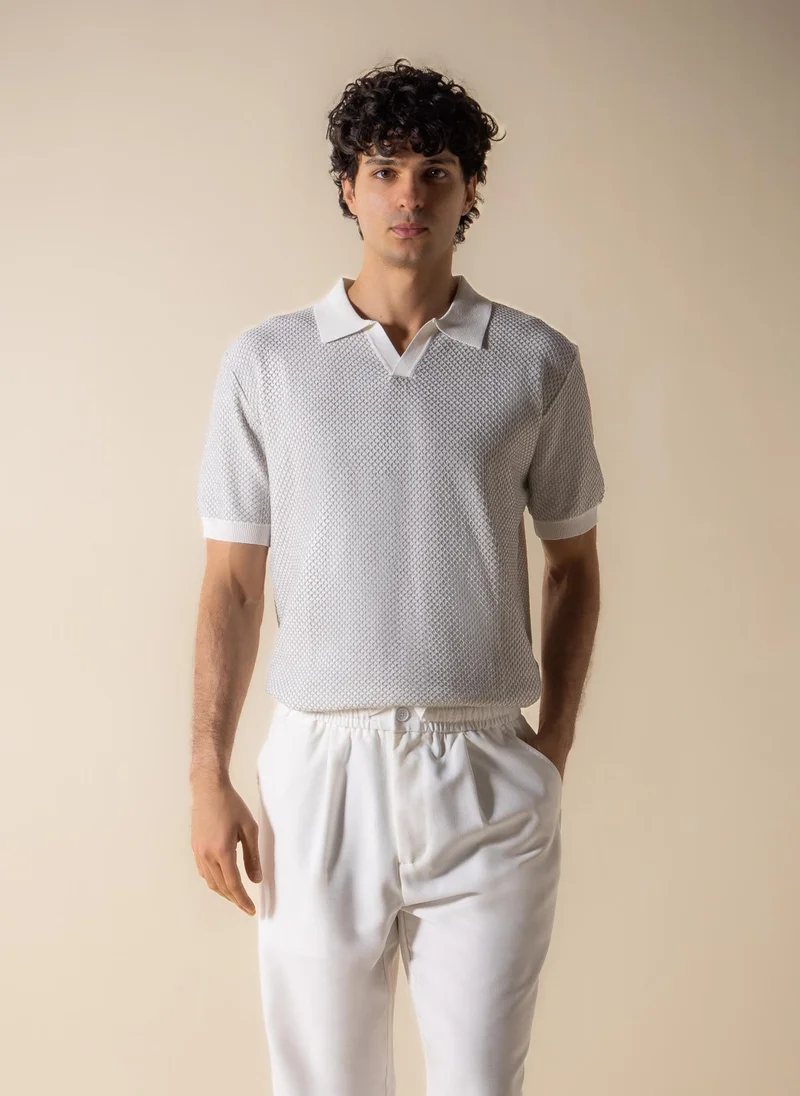 شايبس TEXTURED CONTRAST POLO SHIRT