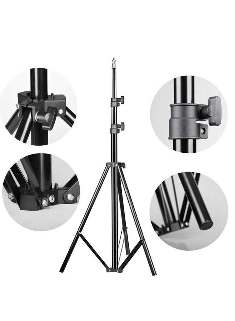 حلقة إضاءة ليد مع 3 أوضاع ألوان قابلة للتعتيم للتصوير لليوتيوب والتقاط الصور والفيديو والبث المباشر والمكياج ومدونات الفيديو (تشمل 3 حوامل + ريموت كنترول، حلقة 46 سم + حامل) - Image 3