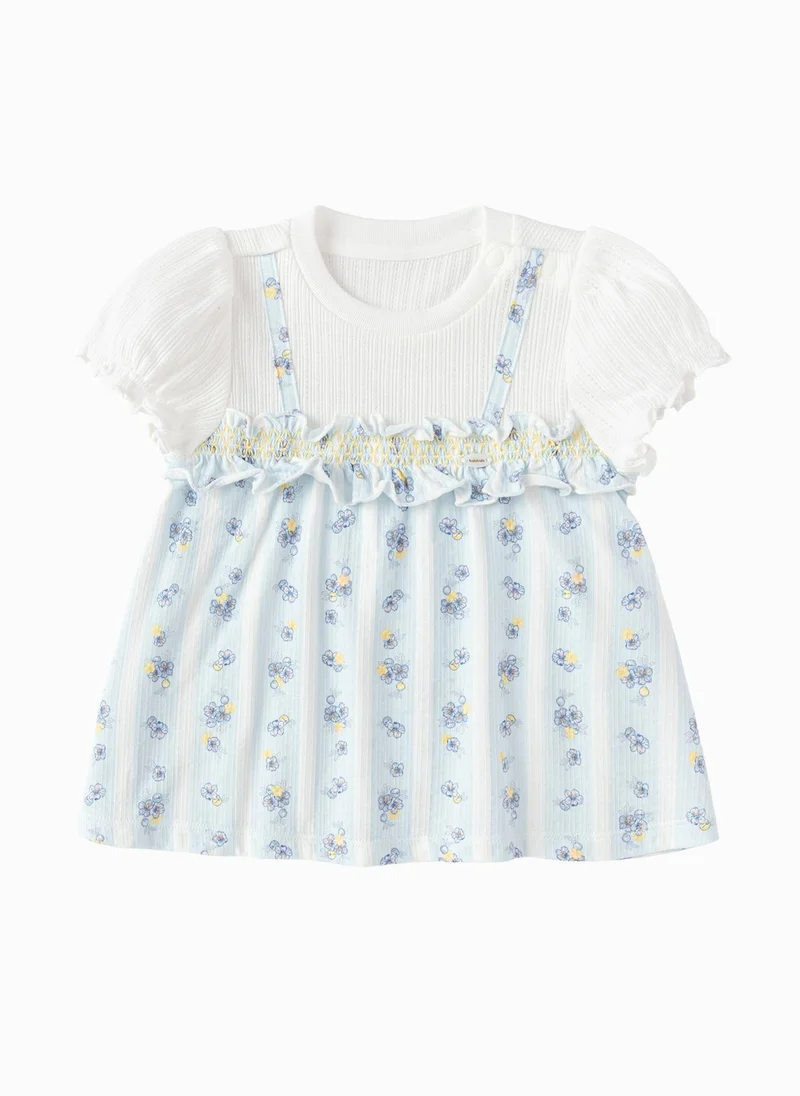Balabala Baby Girls Round v-neck short-sleeved T-shirt
