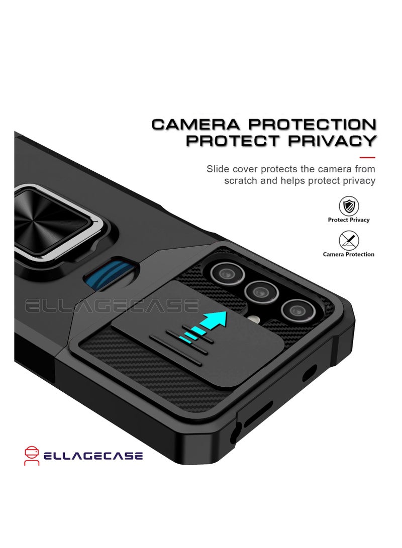 ELLAGECASE حافظة مقاومة للصدمات مع فتحة بطاقة، قاعدة وحماية كاميرا قوية لجهاز سامسونج جالكسي S24 بلس / S25 بلس – تشمل لوحة معدنية مخفية - Image 3