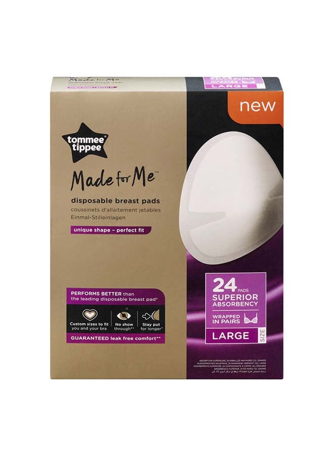 tommee tippee Tommee Tippee MadeFor Me Daily Disposable Breast Pads, SOft, Absorbent And Leak-Free, Contoured Shape, Adhesive Patch, Large, Pack Of 24 - Image 4
