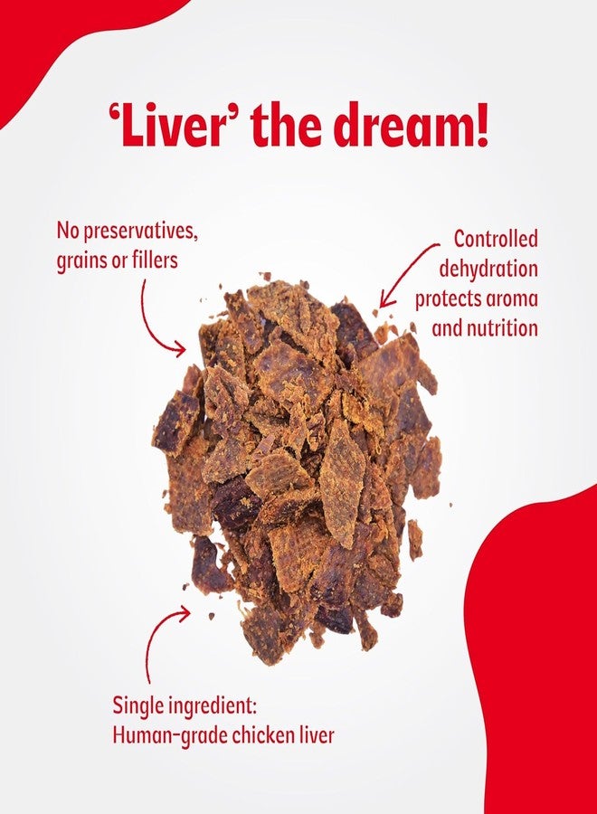 RIGHT4PAWS Chicken Liver Treats - 100% Natural & Raw, Gently Dehydrated, Grain-Free, Human-Grade Animal Meat for Dogs, 70g (Pack of 3) - Image 2