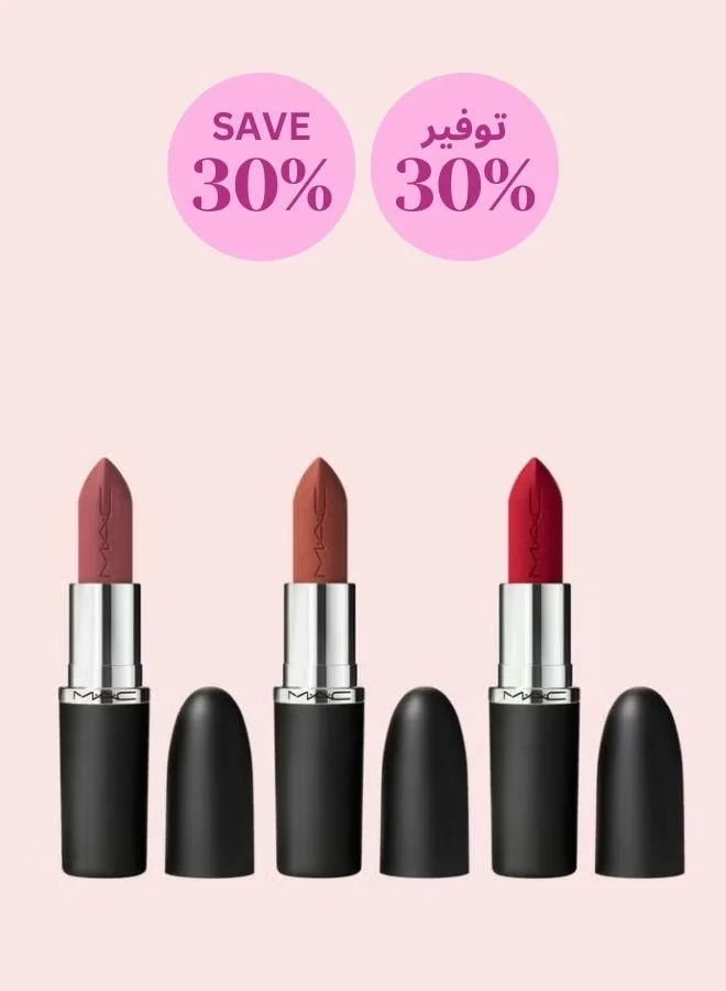 MAC Cosmetics MAC Lip Trio Set (Mehr + Taupe + Ruby Woo), Savings 30%