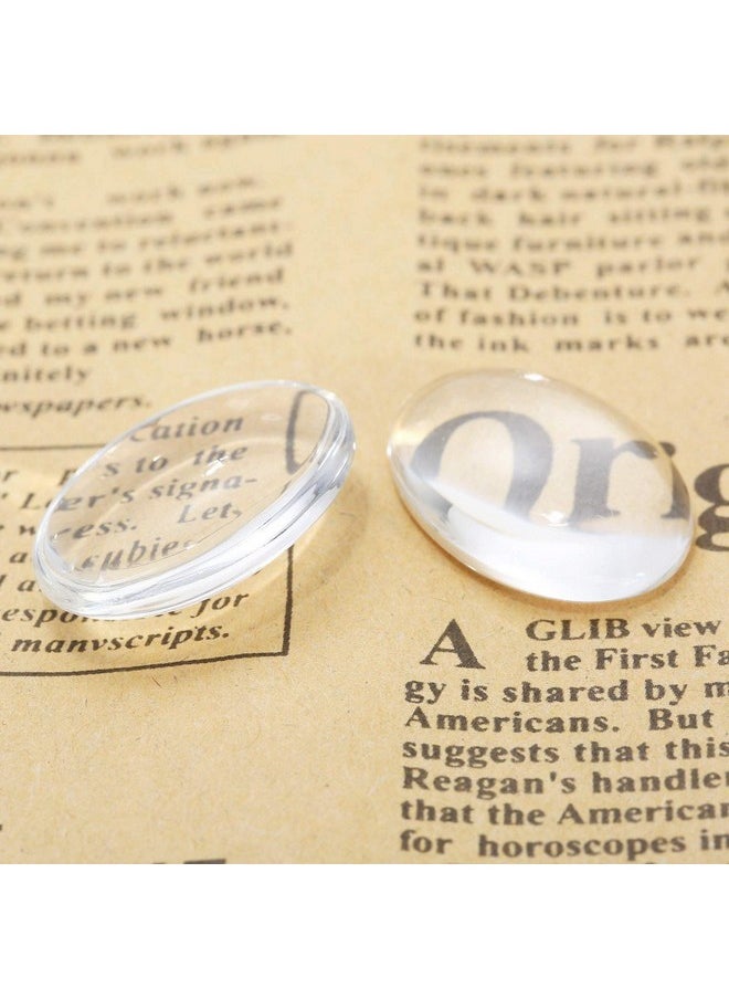 Dophee Oval Glass Cabochon For Jewelry Making Clear Dome Tiles Cabochons With Flat Back Dome Bead Cameo Cabochon Tile For Diy Craft Photo Pendants Rings Necklace 25X18Mm 50Pack  - Image 4