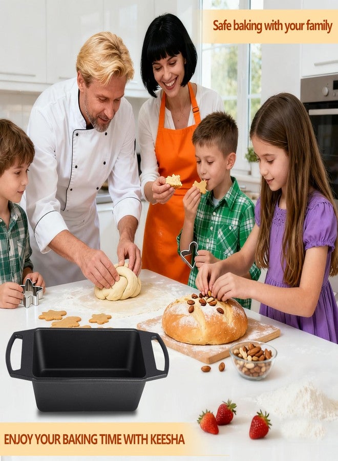 KEESHA 9"×5" Inch Cast Iron Loaf Pan with Lid, 2 in 1 Sourdough Bread Pans for Baking, Cake, Meatloaf and Homemade Bread, Even Heat Distribution, 2 Pack - Image 5