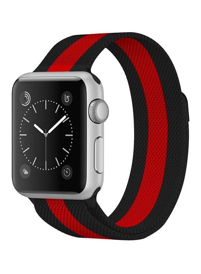 Replacement Band For Apple Watch Series 5/6/7 Sport Edition-42mm and 44mm 45mm Black/Red - Image 3