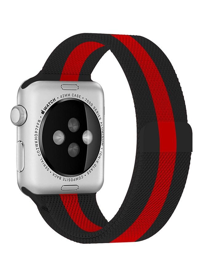 Replacement Band For Apple Watch Series 5/6/7 Sport Edition-42mm and 44mm 45mm Black/Red - Image 1