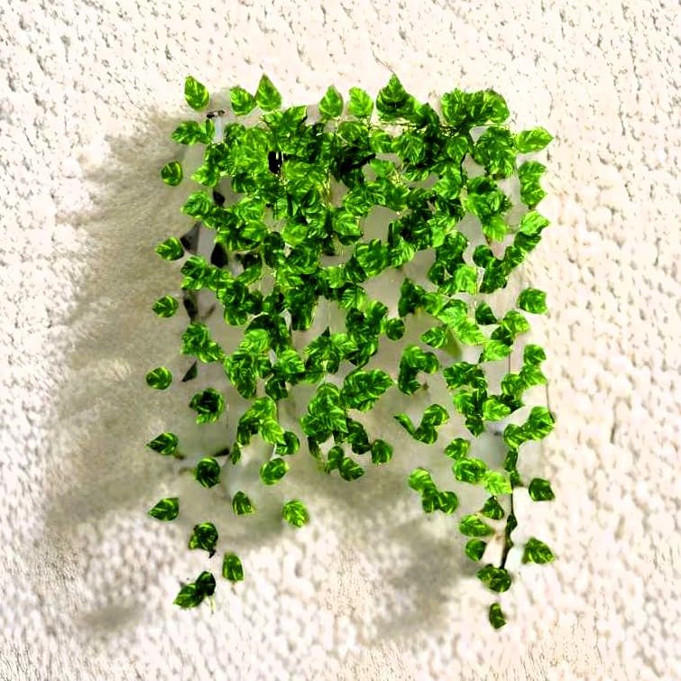 Akaar Polyester Artificial Plants Leaves Money Plant Greenery Hanging Vine Creeper Home Decor Door Wall Balcony Decoration Party Festival Craft (7.2Ft)- Pack Of 2 - Image 1