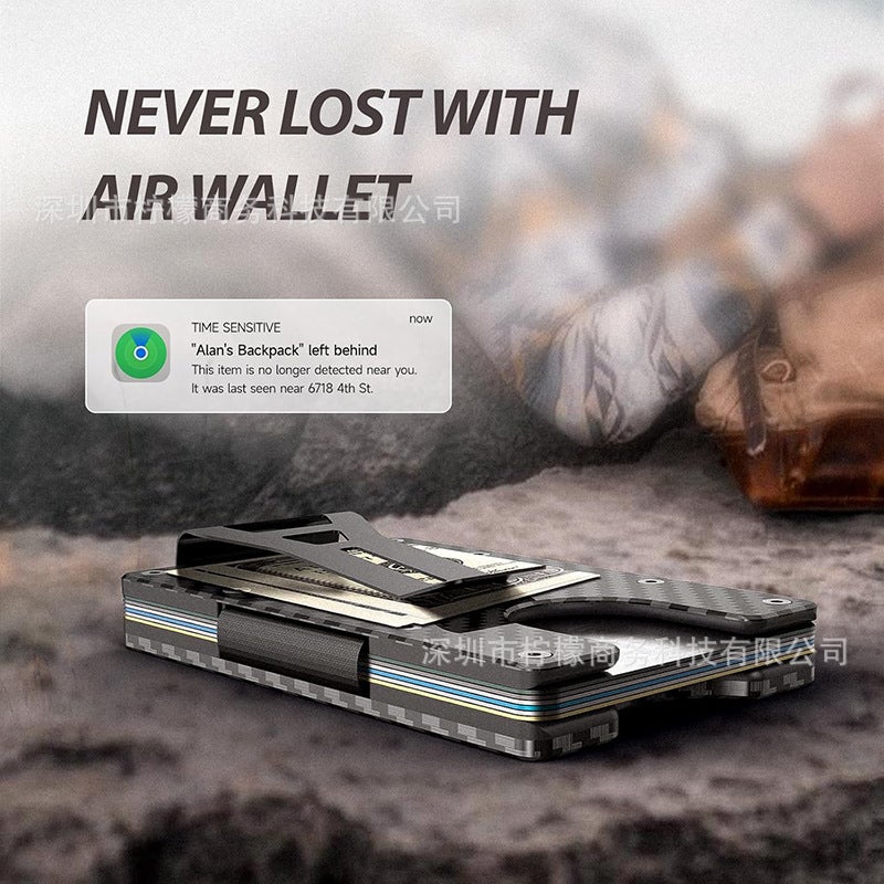 Airtag Metal Wallet Simple Wallet With Built-In Airtag Chip Support Credit Card With Rfid Lock - Image 5