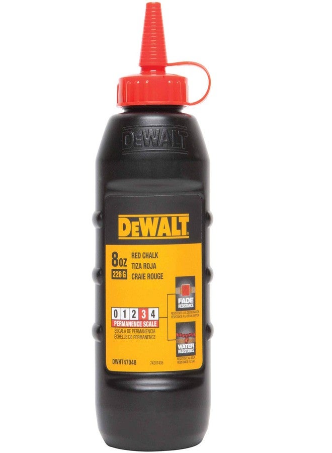 DeWalt DWHT47048L 8 oz High-Grade Red Marking Chalk with Oval Shaped Bottle - Image 1