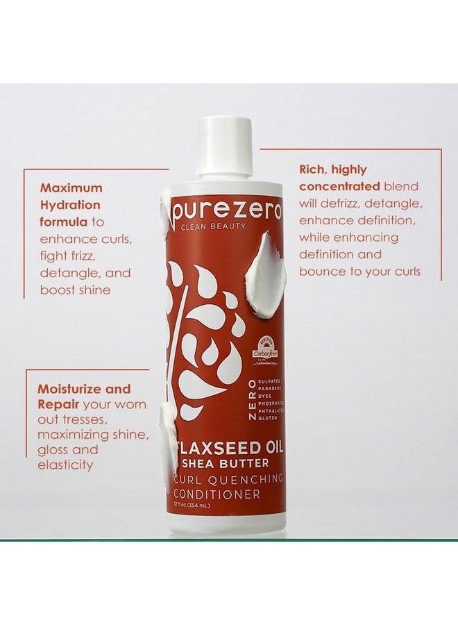 Purezero (Flaxseed Oil & Shea Butter) - Flaxseed Oil & Shea Butter Shampoo and Conditioner Set - Curl Care - For Curly Hair Detangle & Defrizz - Zero Sulphates/Parabens/Dyes -100% Vegan & Cruelty F... - Image 3