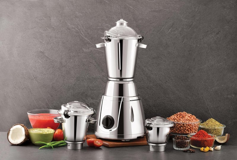 Expert Chef EXPERT CHEF Hotel Gold 1600w Commercial Steel Plating Mixer Grinder with 3 Jars for Hotels Restaurants Caterers and Heavy use Horeca Versatile Blending and Grinding for Every Kitchen Need Silver  - Image 2