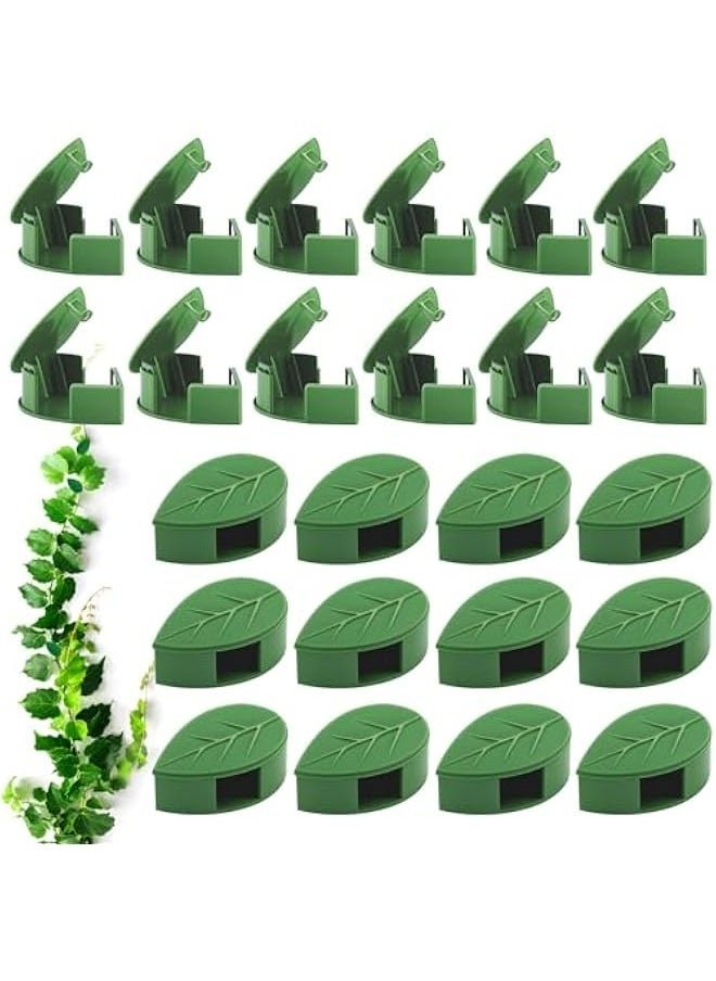 Generic 60 Reusable Green Leaf Plant Clips - Strong Support for Climbing Plants Indoors and Outdoors - Home Garden Accessories with 72 Stickers  - Image 1