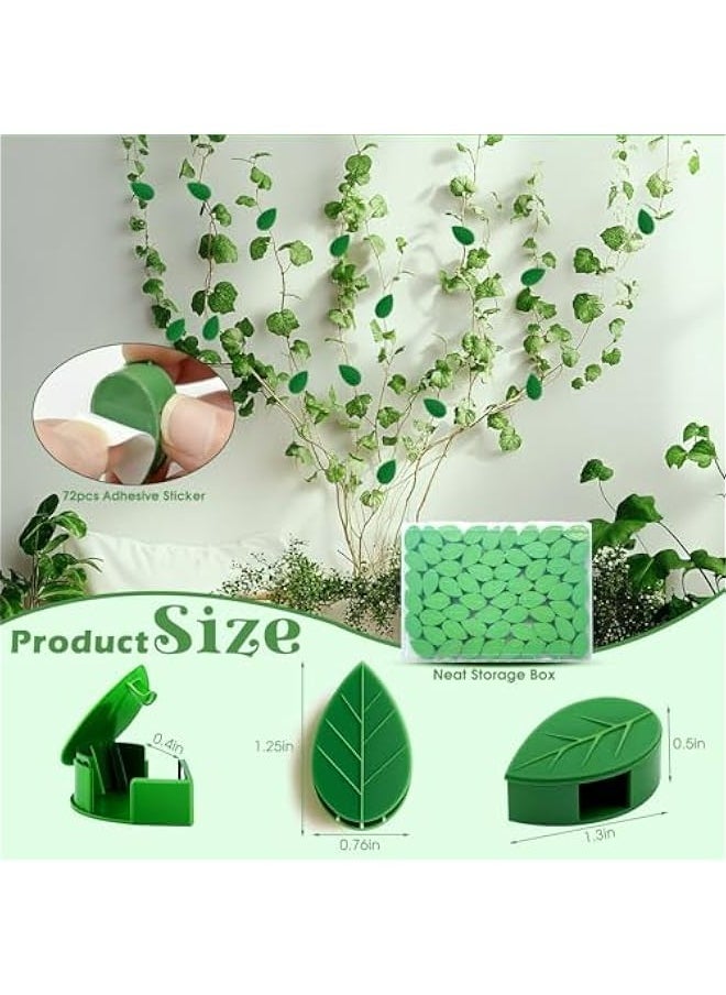 Generic 60 Reusable Green Leaf Plant Clips - Strong Support for Climbing Plants Indoors and Outdoors - Home Garden Accessories with 72 Stickers  - Image 2