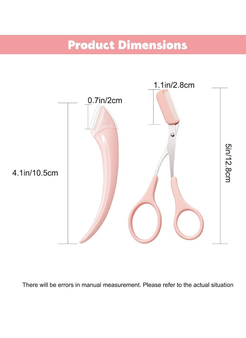 2Pcs Eyebrow Scissors with Comb,Professional Precision Eyebrow Trimmer Set,Eyebrow Razor,Non Slip Eyebrow Trimming Scissors Small Eyebrow Grooming Kit Hair Removal Beauty Tool for Women Men(Pink) - pzsku/ZD3C3E893CE75A2E7930CZ/45/_/1736163291/a4277a6f-3363-4f55-bd3a-9ca946b8849c