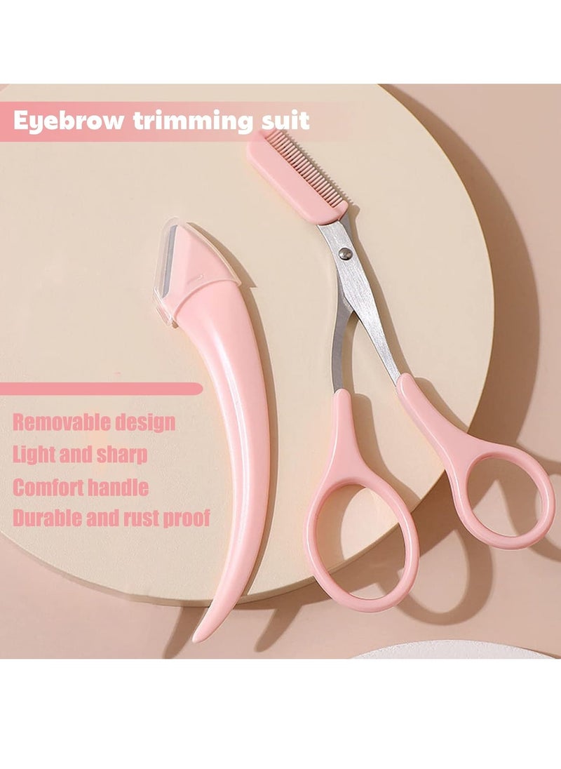 2Pcs Eyebrow Scissors with Comb,Professional Precision Eyebrow Trimmer Set,Eyebrow Razor,Non Slip Eyebrow Trimming Scissors Small Eyebrow Grooming Kit Hair Removal Beauty Tool for Women Men(Pink) - pzsku/ZD3C3E893CE75A2E7930CZ/45/_/1736163293/95fd210a-ef65-4f3a-b41b-b379fdd689b0