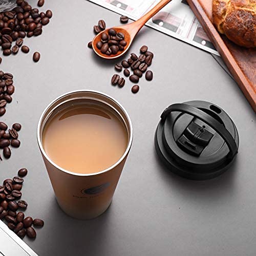 FYCAN Stainless Steel 500ML Coffee Mug Insulated Coffee Cups Double Walled Travel Mug Vacuum Insulation with Leakproof Lid Reusable Thermal Cup for Hot Cold Drinks Coffee Tea Beer - Image 2