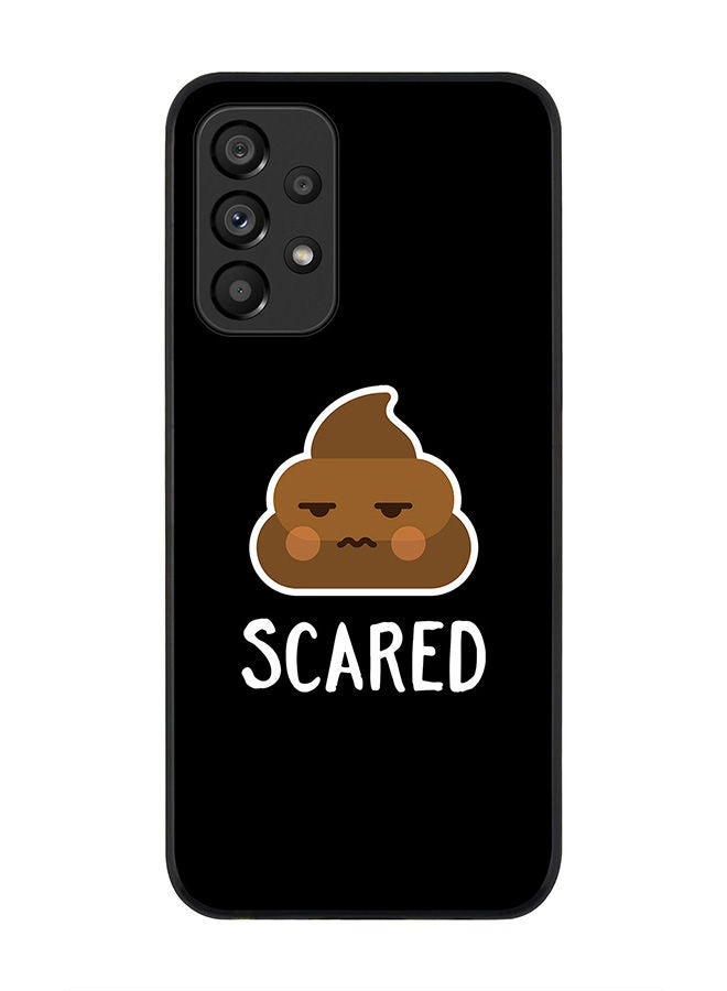 Stylizedd Rugged Black edge case for Samsung Galaxy A33 5G Slim fit Soft Case Flexible Rubber Edges Anti Drop TPU Gel Thin Cover - Shit scared - Image 1