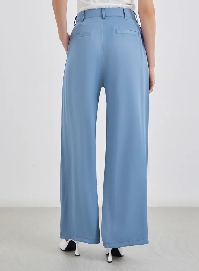 Styli Tailored Wide Leg Denim Pants