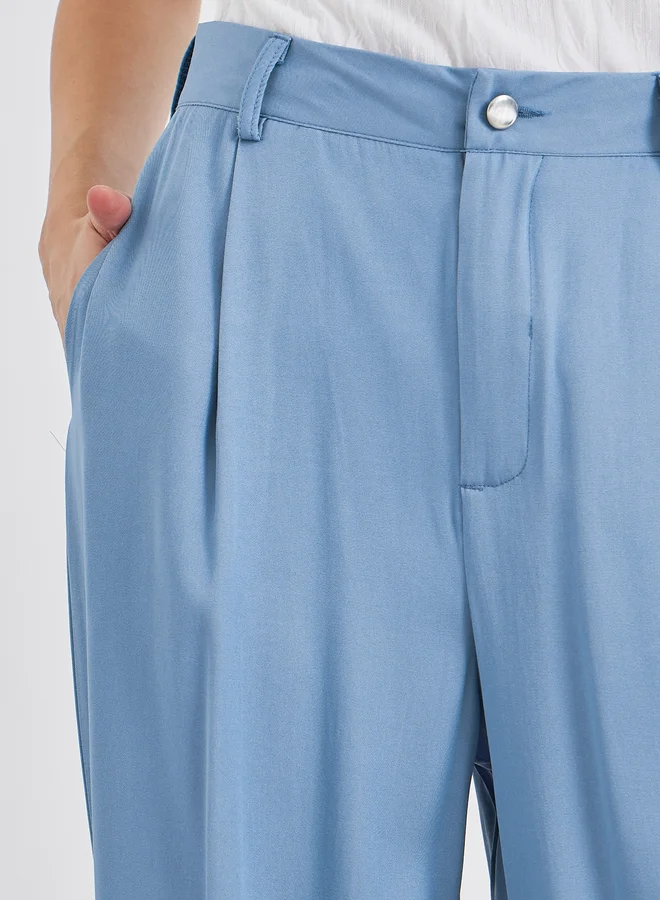 Styli Tailored Wide Leg Denim Pants