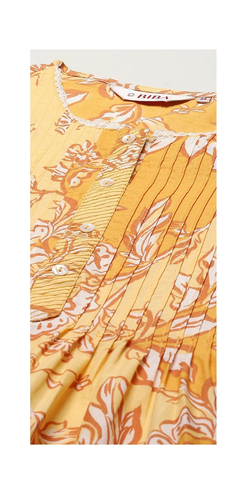 بيبا كورتا قطن أصفر مستقيم