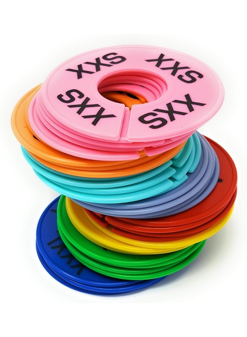 GIDABRAND Clothes Size Dividers | 40 Pieces 8 Colors XXS-XXXL | Ultimate Clothing Rack Dividers | Round Clothes Rack Clothes Hangers, Commercial Clothing Racks, Clothing Shops by GIDABRAND - Image 2
