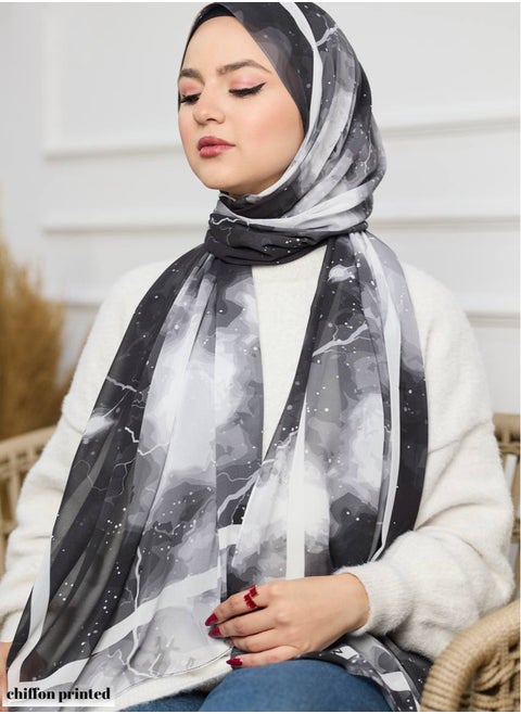 Digital Chiffon Crepe Scarf - Multicolor Hijab Scarf