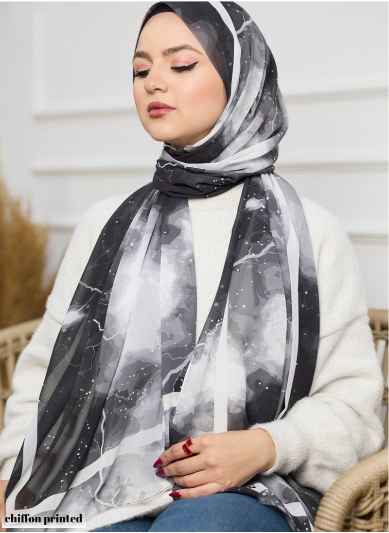 Digital Chiffon Crepe Scarf - Multicolor Hijab Scarf
