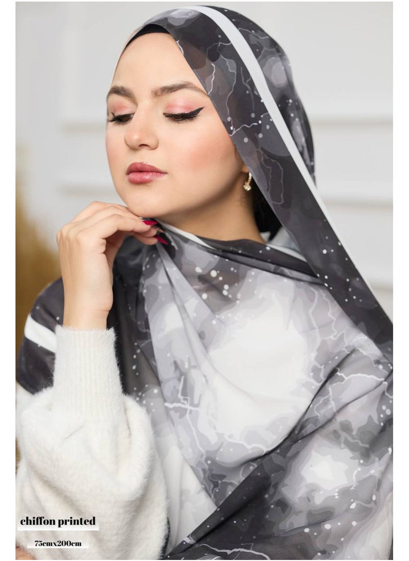 Digital Chiffon Crepe Scarf - Multicolor Hijab Scarf