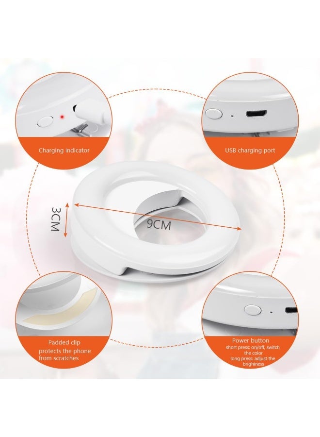 CMGTYYD Photography Light - Clip-on Selfie Ring Light with 40 LEDs and 3 Light Modes, Dimmable for Phone, Tablet, Laptop, Zoom Meeting, Makeup, VideoLive Streaming Light, Multi-Function Fill Light - Image 4