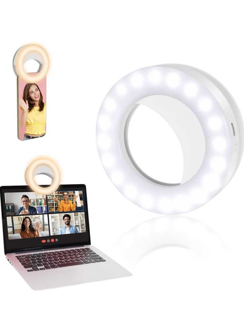CMGTYYD Photography Light - Clip-on Selfie Ring Light with 40 LEDs and 3 Light Modes, Dimmable for Phone, Tablet, Laptop, Zoom Meeting, Makeup, VideoLive Streaming Light, Multi-Function Fill Light - Image 1