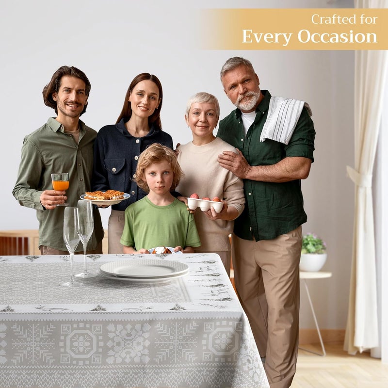 Maison d' Hermine Maison d Hermine Table Cloth Rectangle Table 100 Cotton 60 x 120 Inches Tablecloth Reusable Decorative Everyday Use for Dining Room Farmhouse Home Party Festive  Wedding  Cozy Christmas - Image 5