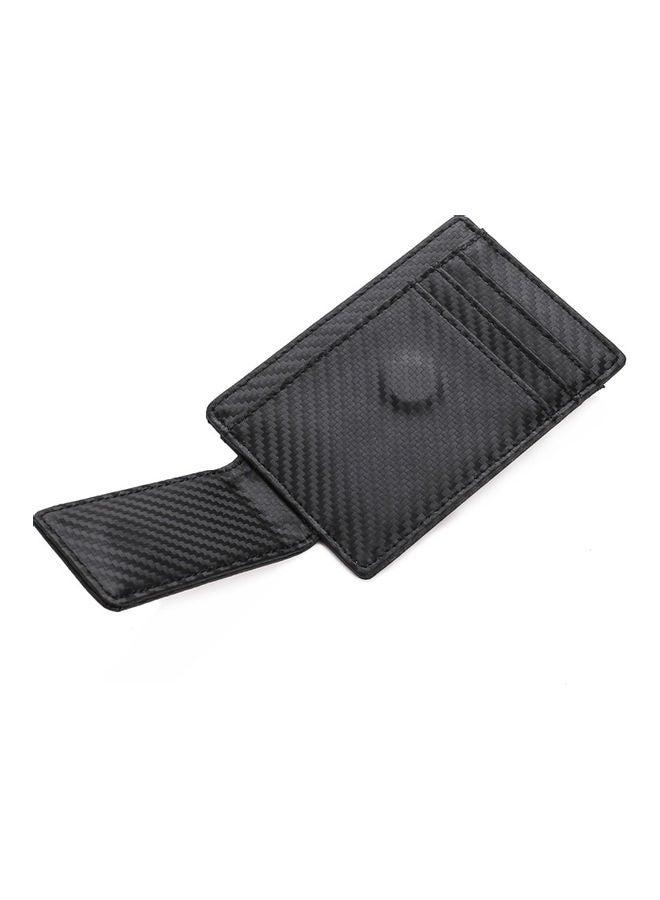 NIBEMINENT Carbon Fiber Cowhide Ultra Thin Leather Wallet Card Black  - Image 3