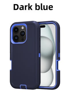 For Iphone 16promax Three-proof Mobile Phone Case Iph16plus Anti-drop Mobile Phone Case Hot Sale-Color:dark Blue-Applicable Model:For Iphone16 Single Chassis