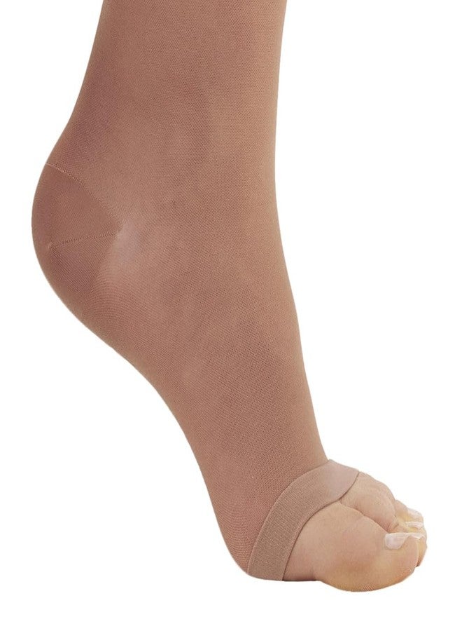 Ames Walker AW Style 41 Sheer Support 15-20 mmHg Moderate Compression Open Toe Knee High Stockings Nude Small - Image 4