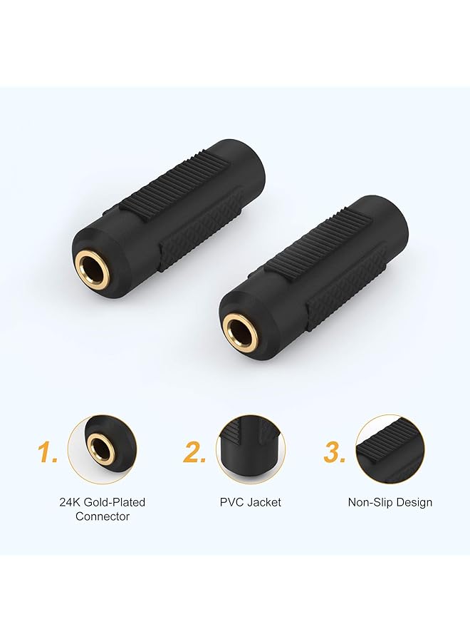 CableCreation 2 Pack 3.5Mm Stereo Jack To 3.5Mm Female To Female Audio Adapter Coupler Gold Plated For Stereo Cable Speakers And Headphones - Image 4