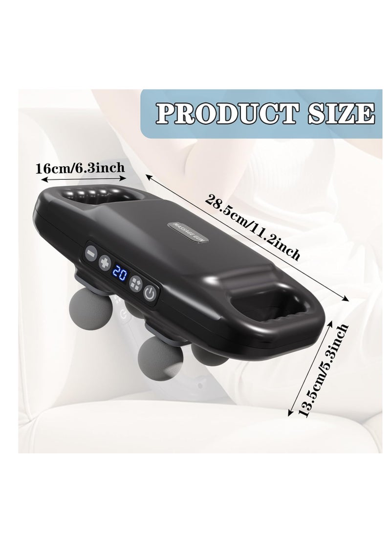 Tusao 4 Heads Deep Tissue Muscle Massager, Muscle Massager with 20 Intensities and 6 Massage Modes, 4 Heads Back Massager for Back, Leg, Neck, Shoulder and Body Pain Relief multicolour - Image 3