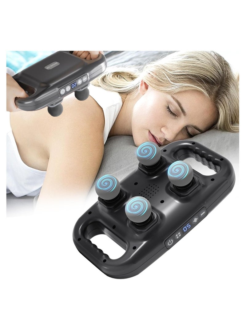Tusao 4 Heads Deep Tissue Muscle Massager, Muscle Massager with 20 Intensities and 6 Massage Modes, 4 Heads Back Massager for Back, Leg, Neck, Shoulder and Body Pain Relief multicolour - Image 2