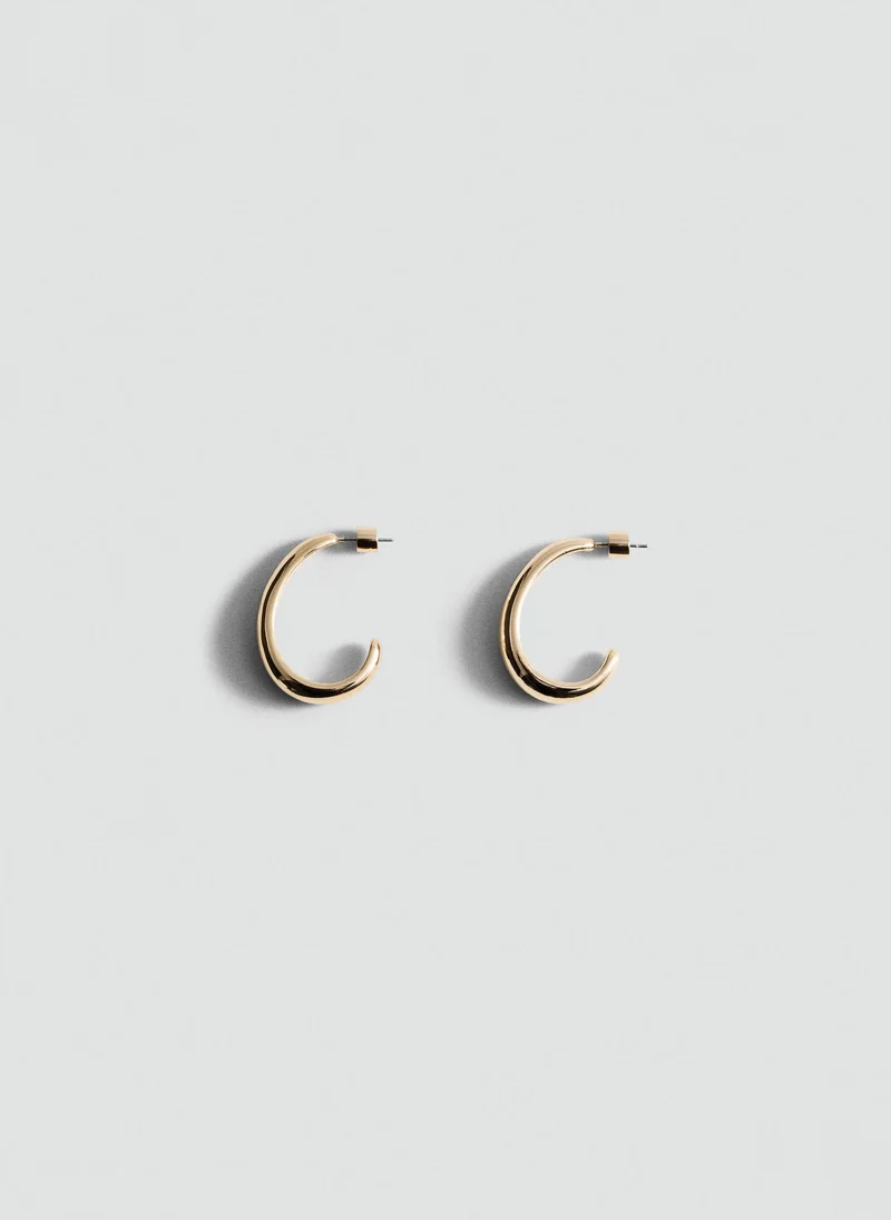 MANGO Thin Oval Hoop Earrings