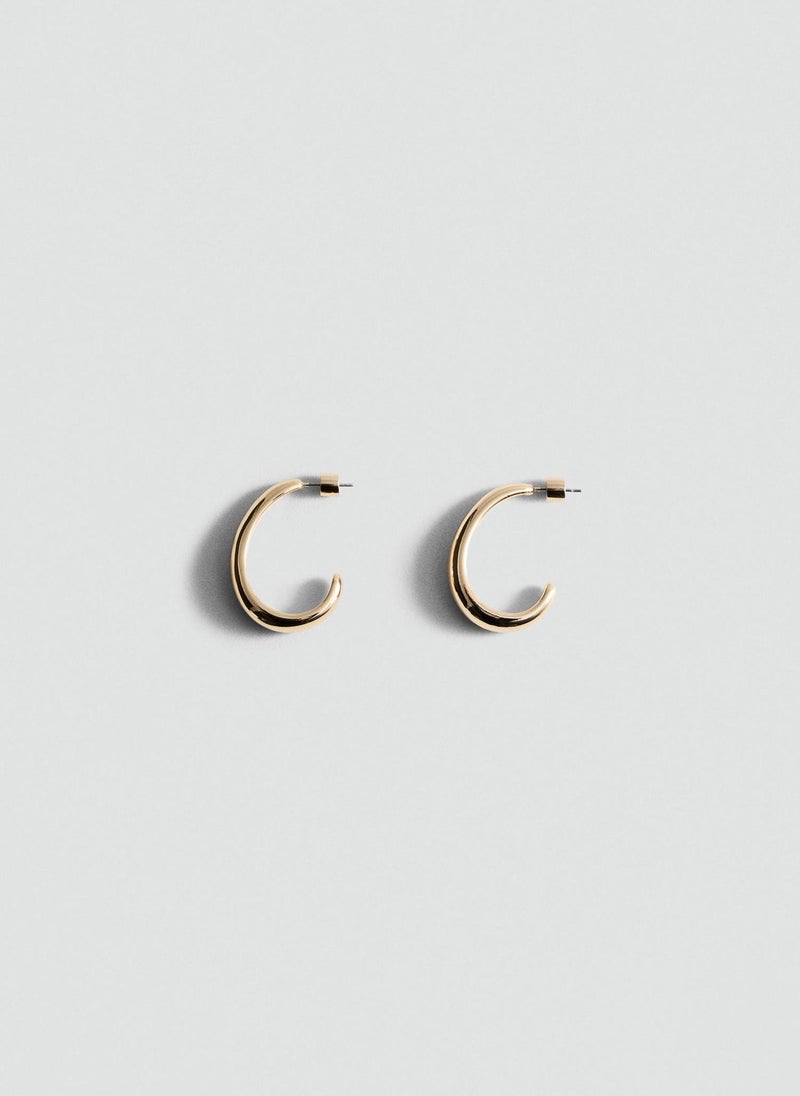 MANGO Thin Oval Hoop Earrings  - Image 1