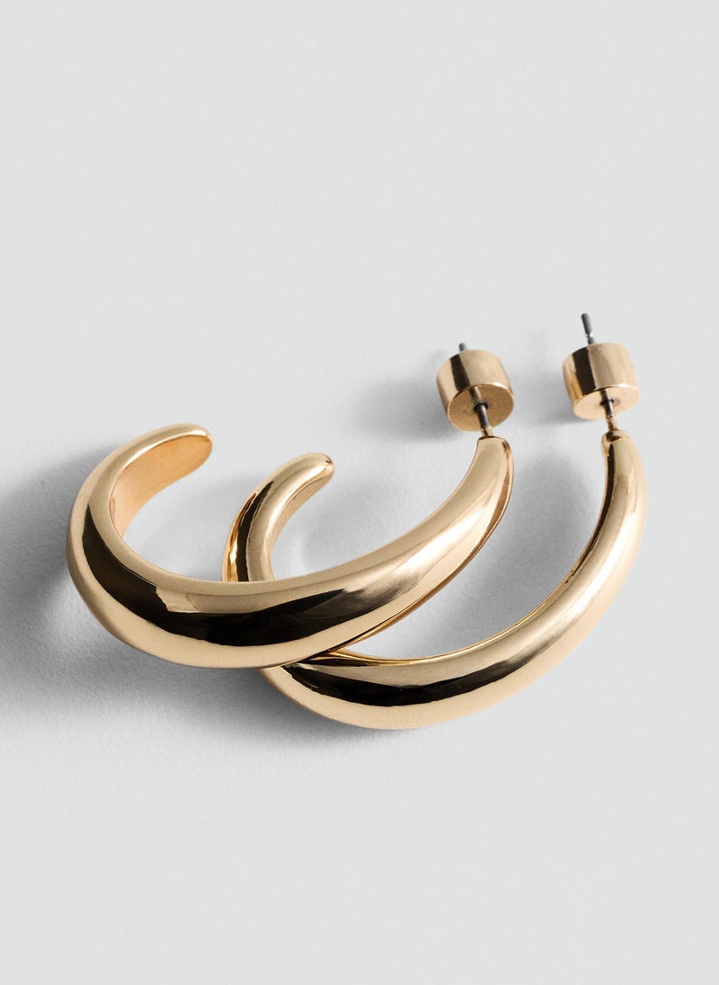 MANGO Thin Oval Hoop Earrings  - Image 2