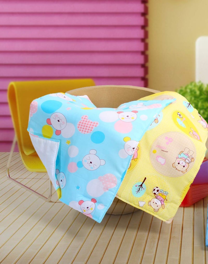 PEUBUD Cotton Sheets for BabiesWaterproof Nappy Changing MatBed ProtectorCotton Foam Cushioned Sleeping mat Pack of 2